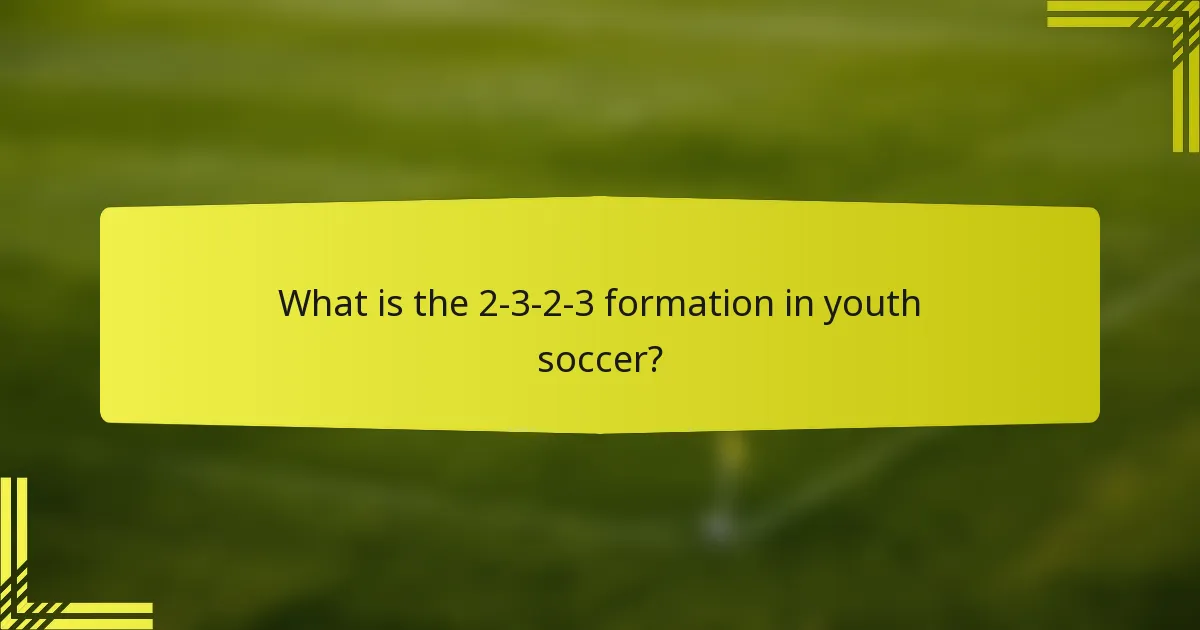 What is the 2-3-2-3 formation in youth soccer?